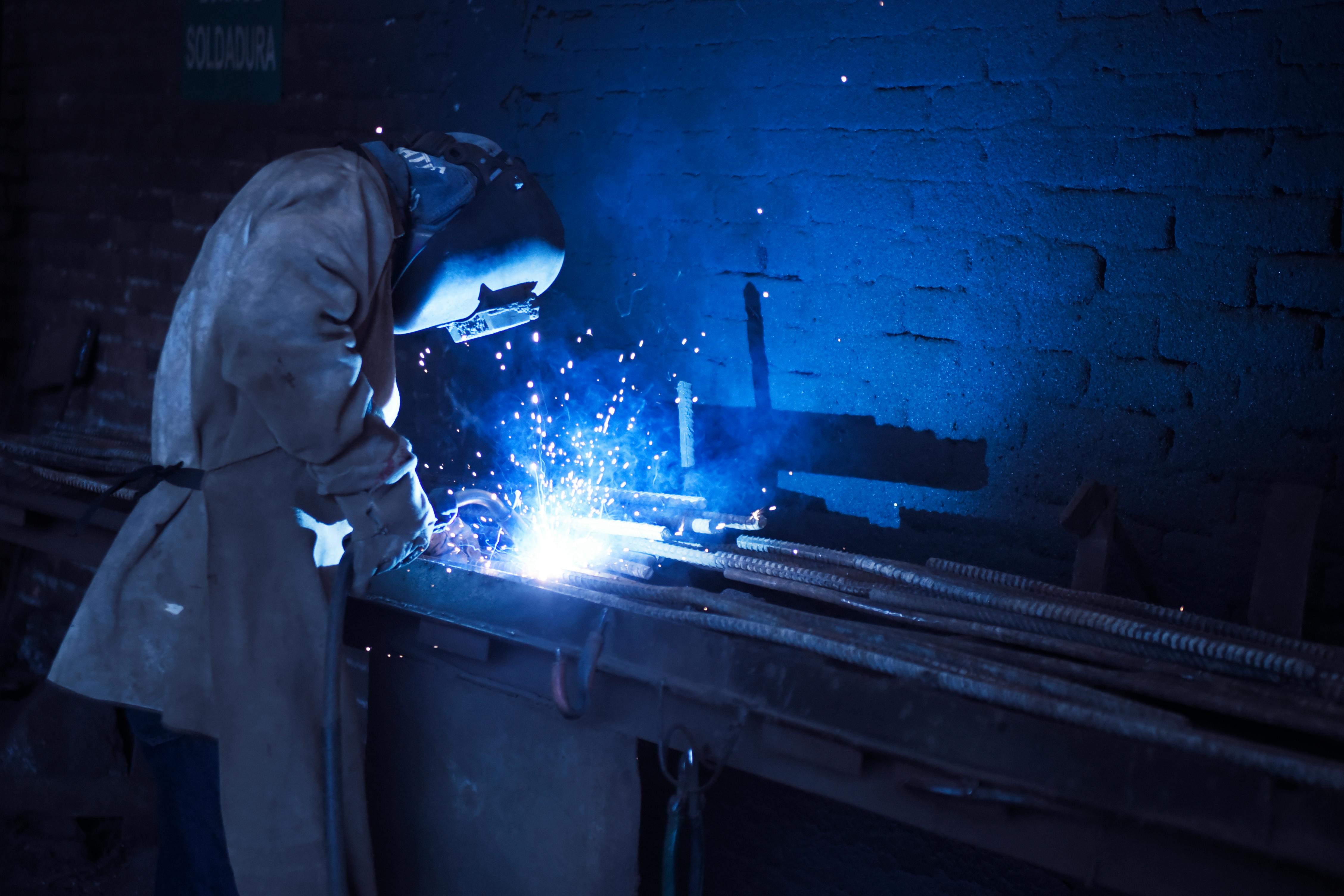 a man welding